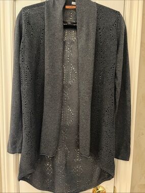 Belldini Charcoal Gray Open-Front Knit Cardigan ❤️